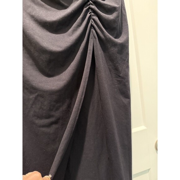 Women’s Nordstrom Open Edit Side Ruched Midi Skirt Black Medium M NWT Pull On - Picture 3 of 6